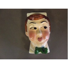 VINTAGE POTTERY MANS FACE WALL POCKET SHAVING ?  SOAP CONTAINER HOOK   191744670182